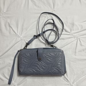 The Sak Embossed Bluish Gray Wristlet